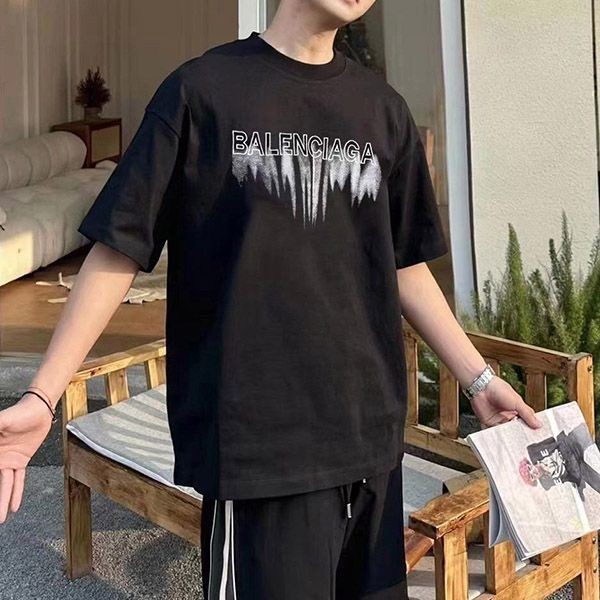 追跡付 バレンシアガ ロゴプリントコットン Tシャツ コピー bap57517代引きを販売