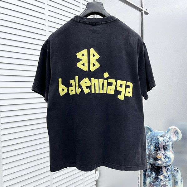 ギフトに最適バレンシアガ Tape Type Tシャツ コピー ロゴ 半袖 コットン 2色 bap73141激安送料無料