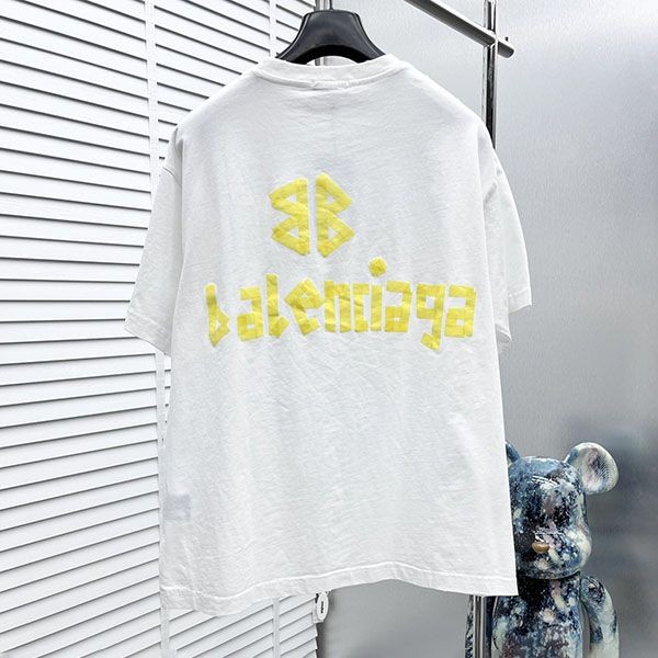 ギフトに最適バレンシアガ Tape Type Tシャツ コピー ロゴ 半袖 コットン 2色 bap73141人気