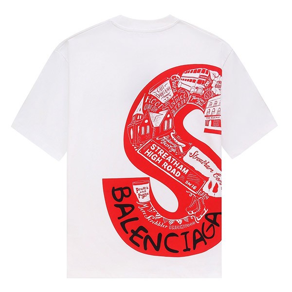 シュプリーム バレンシアガ コラボ コピー Sロゴ プリント Tシャツ baq45256激安送料無料