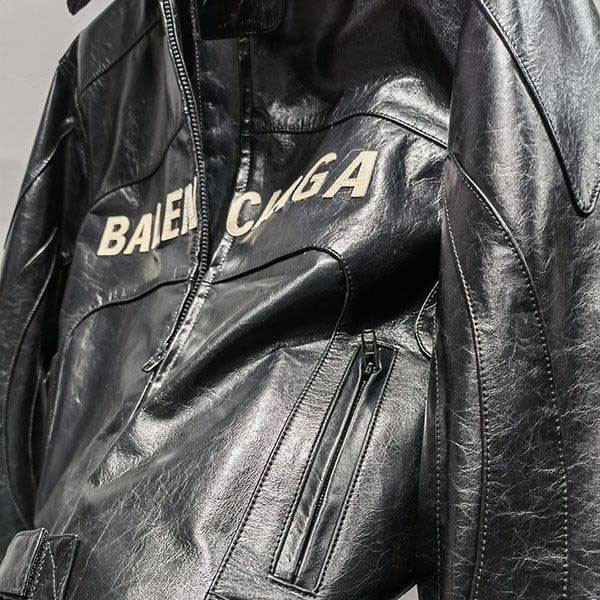 バレンシアガ ラムレザージャケット コピー ブラック baq76156通販