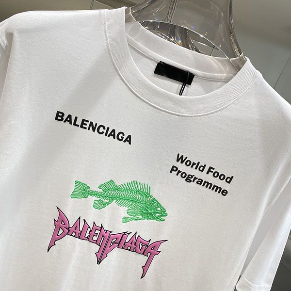 おすすめバレンシアガ 偽物 プリント ロゴ Tシャツ baq79441通販
