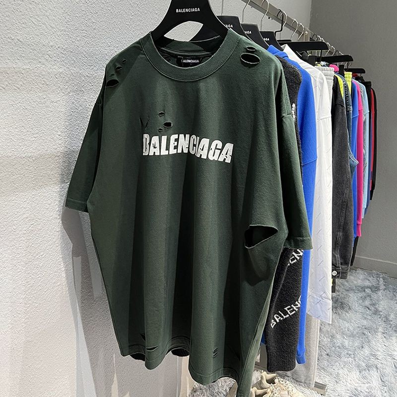 【日本未発売】バレンシアガ ロゴ入りコットンTシャツ 偽物 bar32377激安送料無料