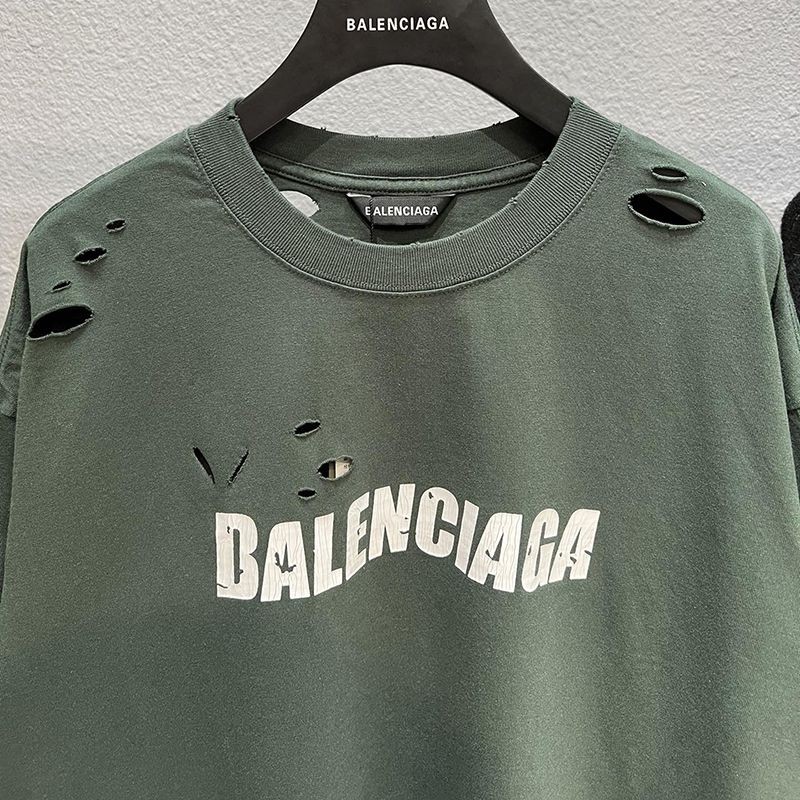 【日本未発売】バレンシアガ ロゴ入りコットンTシャツ 偽物 bar32377人気