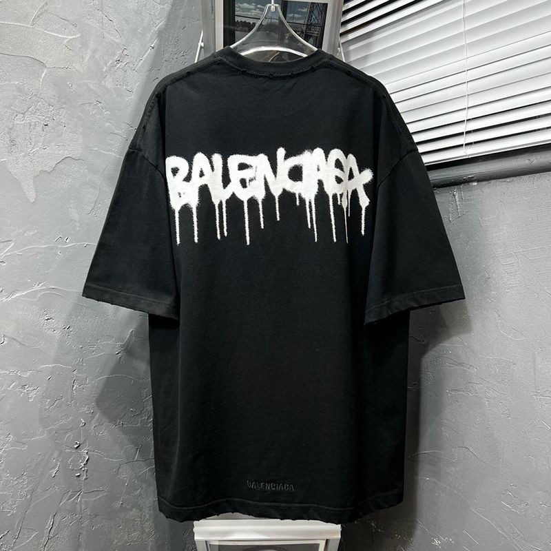 稀少【バレンシアガ】ロゴ入りコットンTシャツ 偽物 bar71153通販