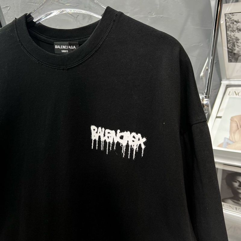 稀少【バレンシアガ】ロゴ入りコットンTシャツ 偽物 bar71153激安送料無料