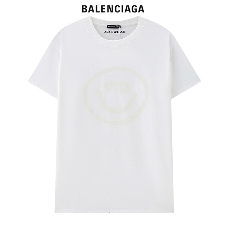 超希少！バレンシアガ スマイリープリント Tシャツ コピー 2色 bar71195通販