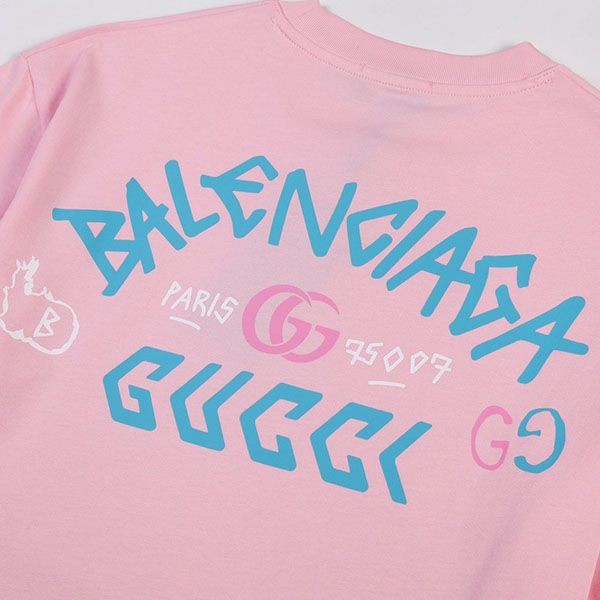 超希少！バレンシアガ x グッチ コラボ Tシャツ スーパーコピー bar82289高い品質