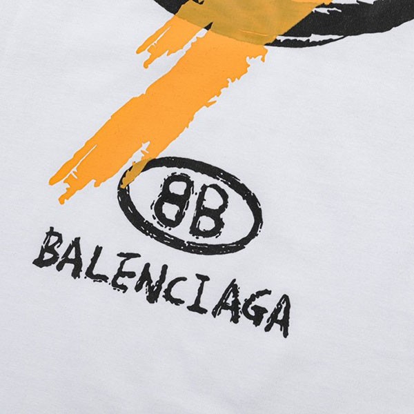 バレンシアガ 偽物 BBロゴ プリント 半袖 Tシャツ bas24866人気
