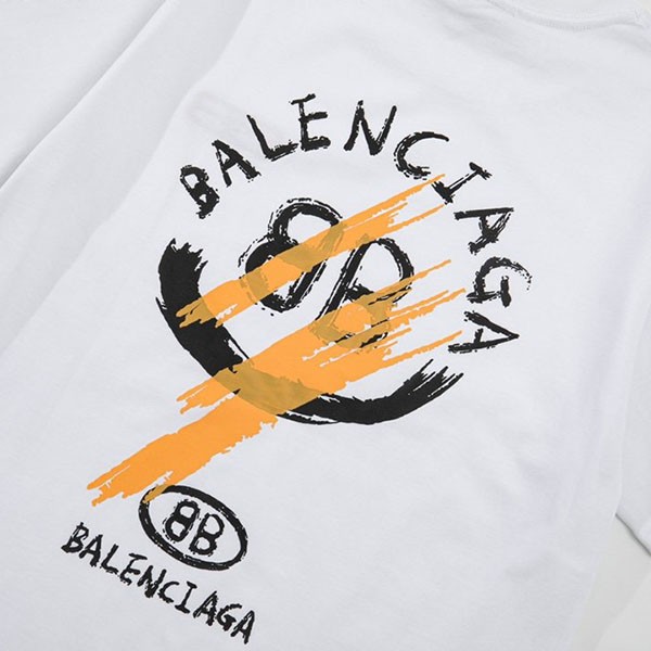 バレンシアガ 偽物 BBロゴ プリント 半袖 Tシャツ bas24866最高級