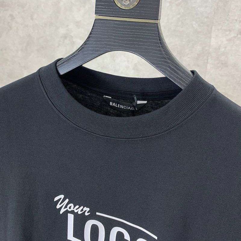 超希少！バレンシアガ クルーネックロゴ Tシャツ スーパーコピー ブラック bas65617高い品質