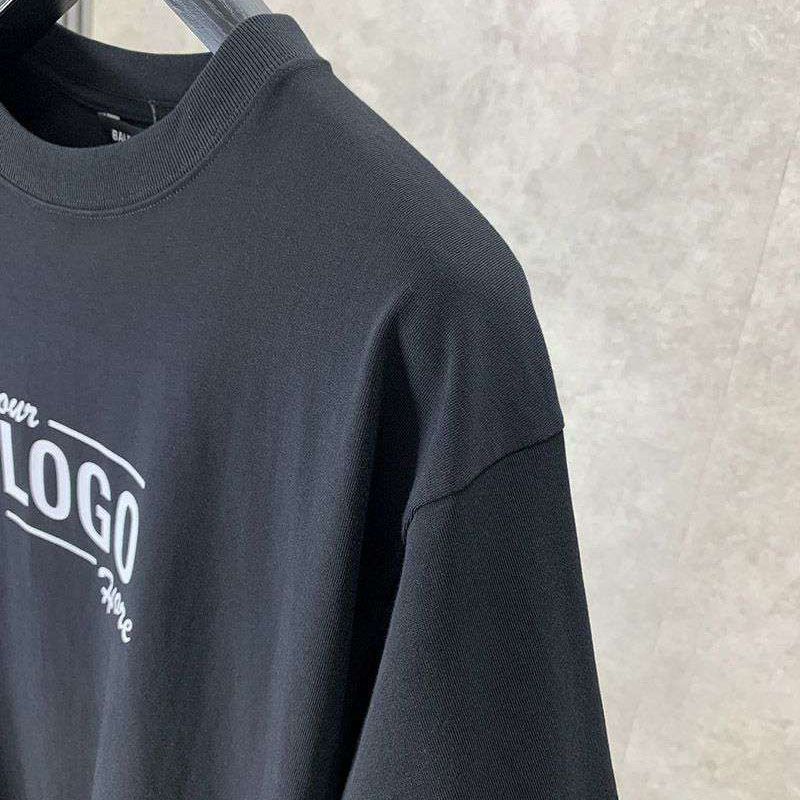 超希少！バレンシアガ クルーネックロゴ Tシャツ スーパーコピー ブラック bas65617人気