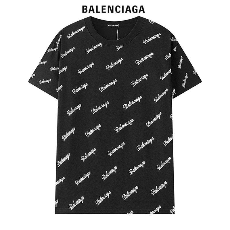人気急上昇バレンシアガ 偽物 クルーネックロゴ Tシャツ 2色 bas99802激安送料無料