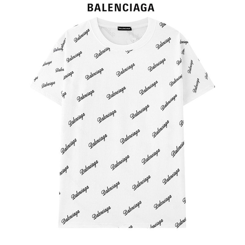 人気急上昇バレンシアガ 偽物 クルーネックロゴ Tシャツ 2色 bas99802人気