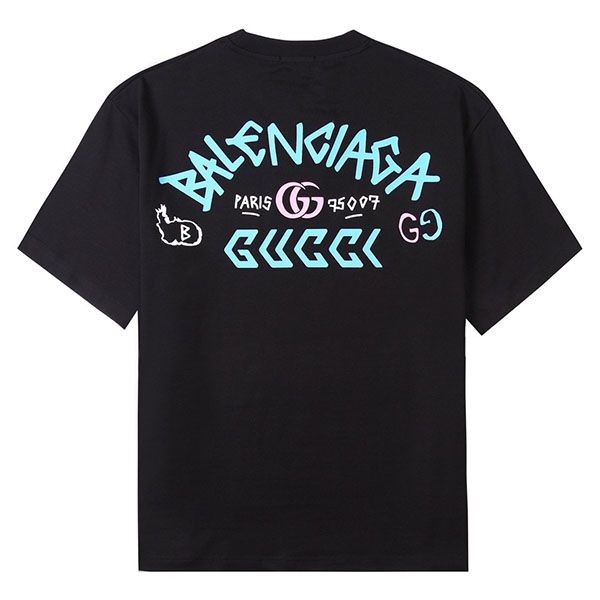 稀少 バレンシアガ x グッチ コラボ 偽物 Tシャツ bat69000通販