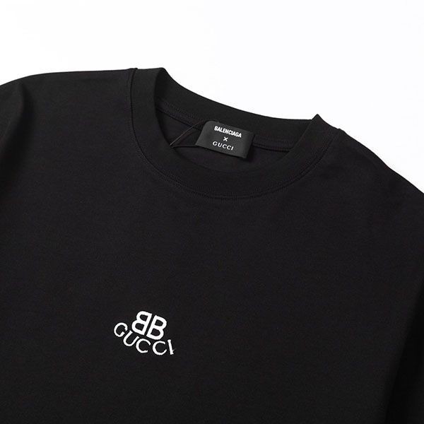 稀少 バレンシアガ x グッチ コラボ 偽物 Tシャツ bat69000激安送料無料