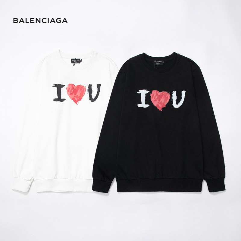 21新作 バレンシアガ パーカー 偽物 Love プリント フーディ ブラック bat73827