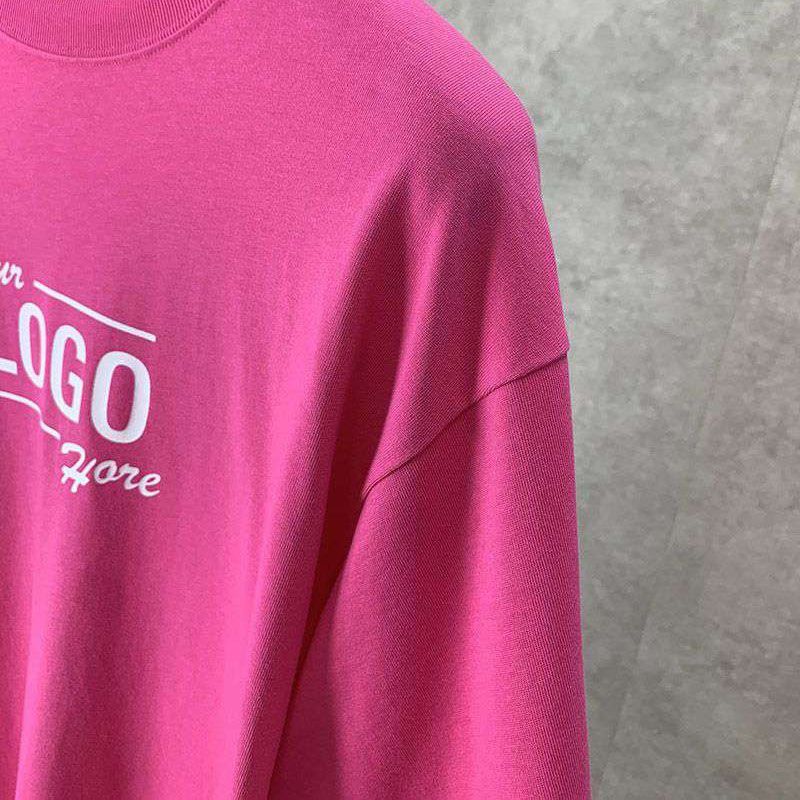 入手困難バレンシアガ コピー クルーネックロゴ Tシャツ ピンク bat85563人気
