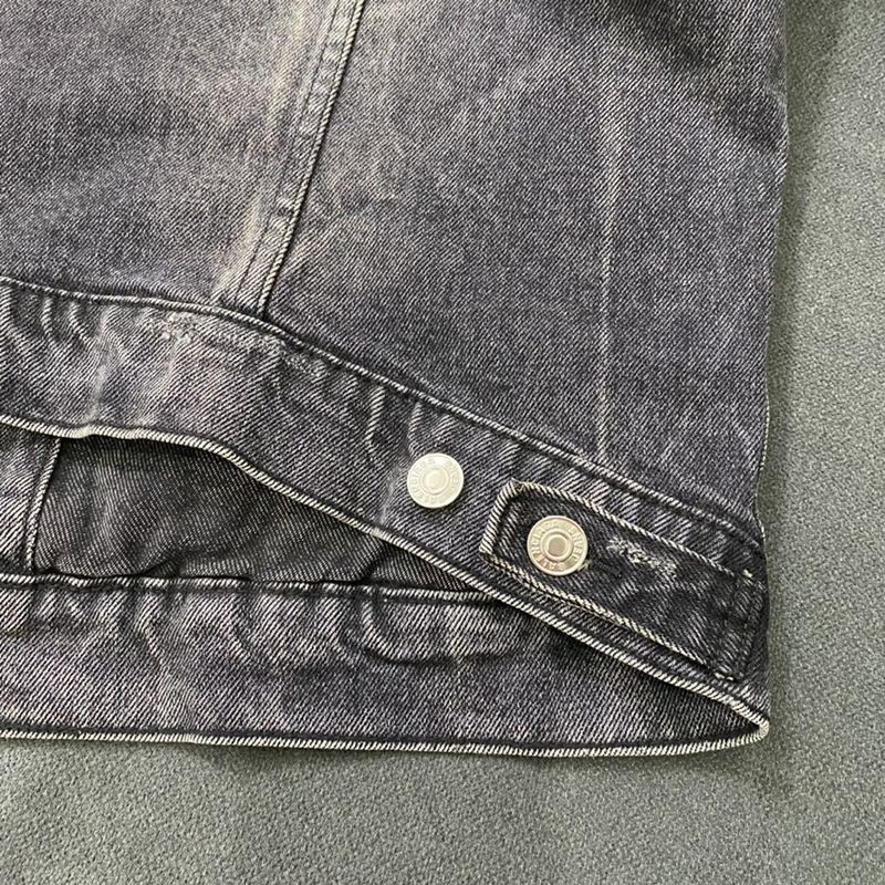 定番バレンシアガ 偽物 Drip Peace Large Fit ジャケット★ストーンウォッシュ ブラックデニム bau61029代引きを販売