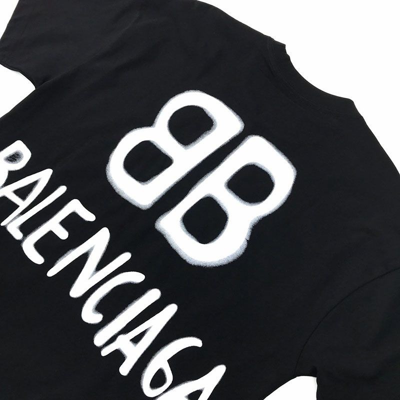 世界中で大人気♪バレンシアガ スライムロゴプリント コットンジャージー製 Tシャツ 偽物 bau96217激安送料無料