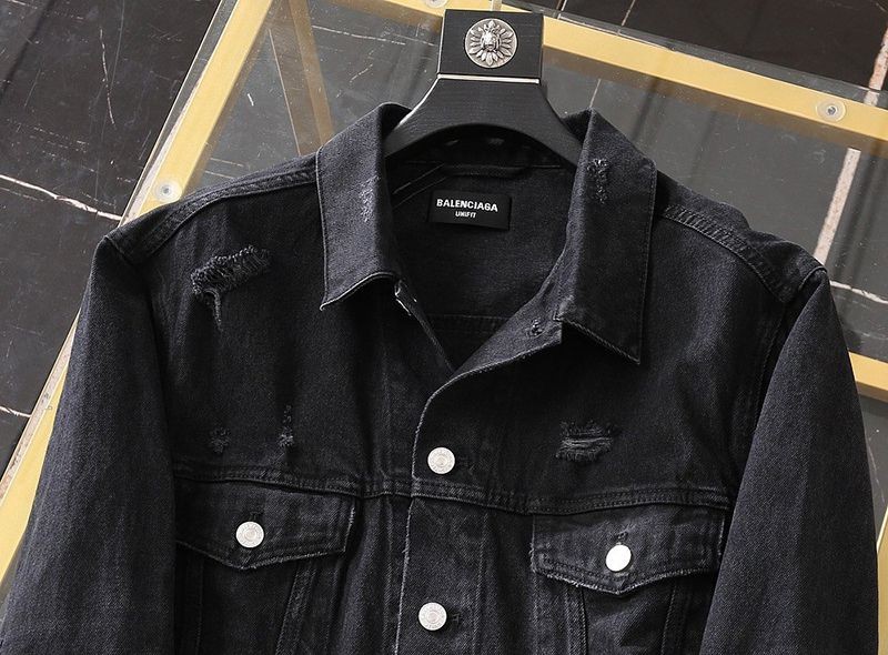 稀少バレンシアガ Barcode Large Fit ジャケット コピー★ブラックデニム bax80679高い品質