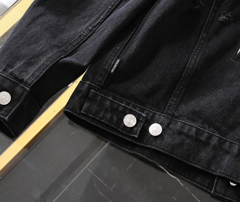 稀少バレンシアガ Barcode Large Fit ジャケット コピー★ブラックデニム bax80679代引きを販売