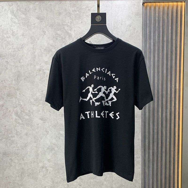 争奪戦バレンシアガ athletes Tシャツ 偽物 ブラック bay32751通販