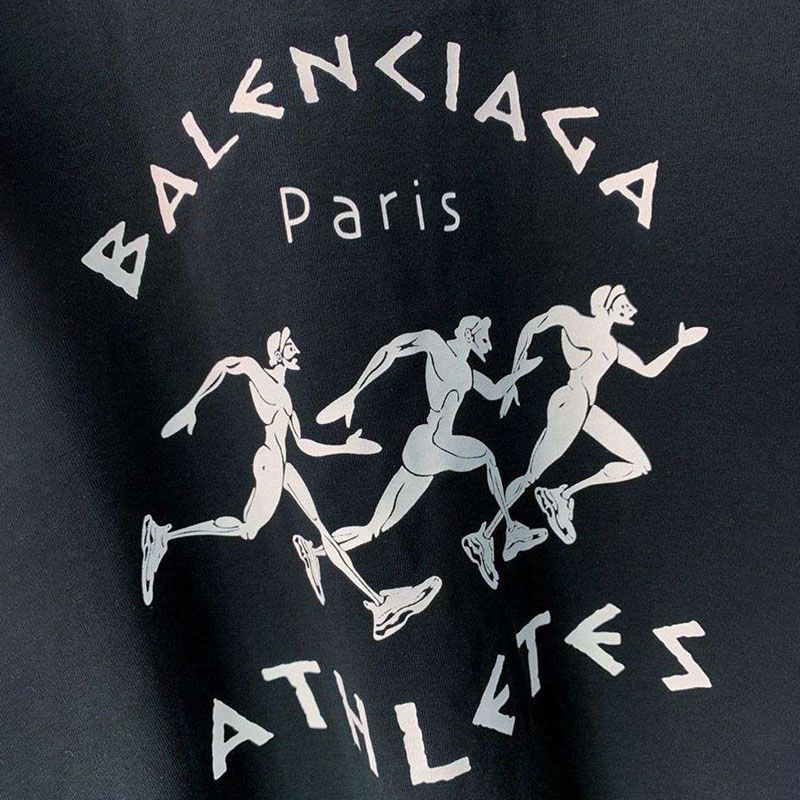 争奪戦バレンシアガ athletes Tシャツ 偽物 ブラック bay32751最高級