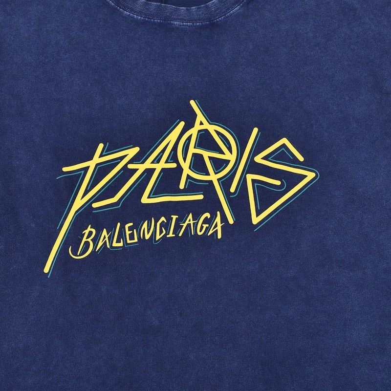 送料込【バレンシアガ】ParisロゴプリントTシャツ スーパーコピー☆Medium Fit baz44066高い品質