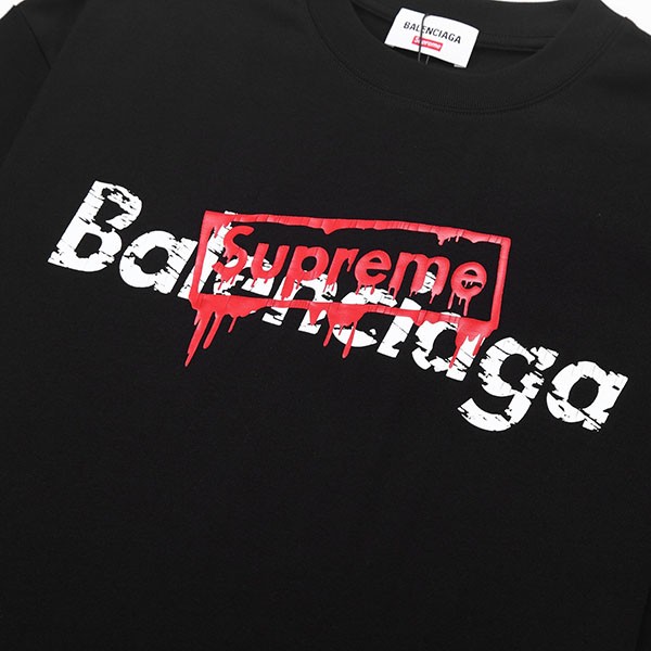 《大人気》バレンシアガ シュプリーム コピー コラボ ロゴ Tシャツ baz48380高い品質