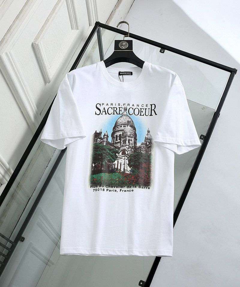 一目惚れ♪バレンシアガ クルーネック Tシャツ コピー SACRE COEUR ホワイト baz66910激安送料無料