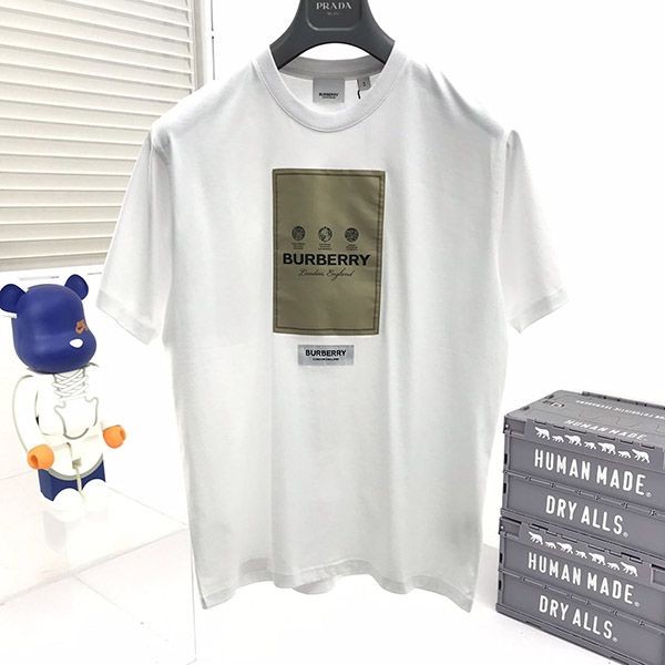 希少色バーバリー コピー ラベルアップリケ オーバーサイズTシャツ 3色 80565431品質保証
