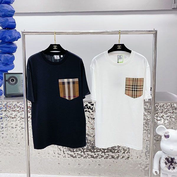 送料込【バーバリー コピー】ポケットディテール オーバーサイズTシャツ Bab66152