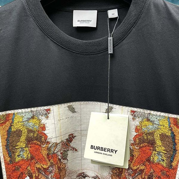 バーバリー コピー マッププリント コットン オーバーサイズTシャツ Bab84516激安送料無料
