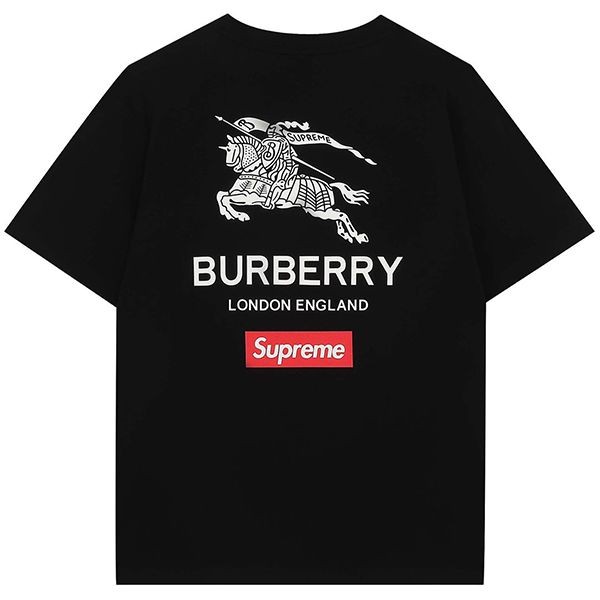 【日本未発売】コラボ シュプリーム × バーバリー ボックス ロゴ Tシャツ コピー 2色 Bad48161激安送料無料