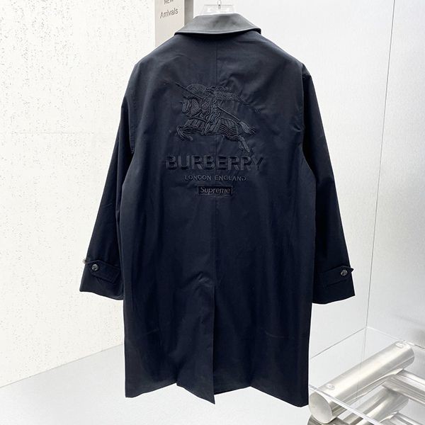 完売必至シュプリーム x バーバリー 偽物 チェック★レザートレンチコート Baj85955通販