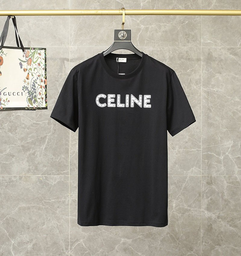 セリーヌ “セリーヌ”スタッズロゴプリント Tシャツ 偽物 2X687501F