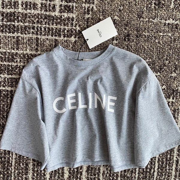 定番セリーヌ クロップド Tシャツ 偽物 グレー 2X761671Q_09OW最高級