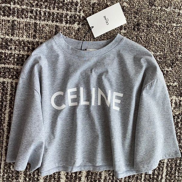 定番セリーヌ クロップド Tシャツ 偽物 グレー 2X761671Q_09OWN級品