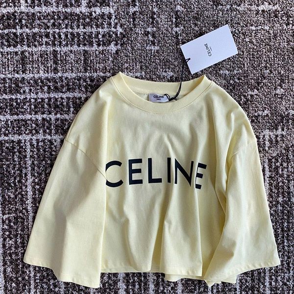 送料込セリーヌ クロップド Tシャツ コピー イエロー 2X761671Q_11LK激安送料無料