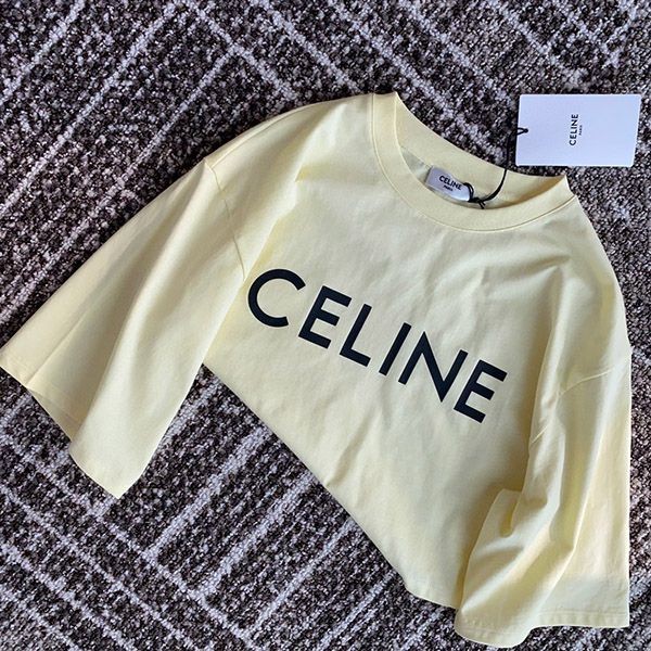 送料込セリーヌ クロップド Tシャツ コピー イエロー 2X761671Q_11LK高い品質