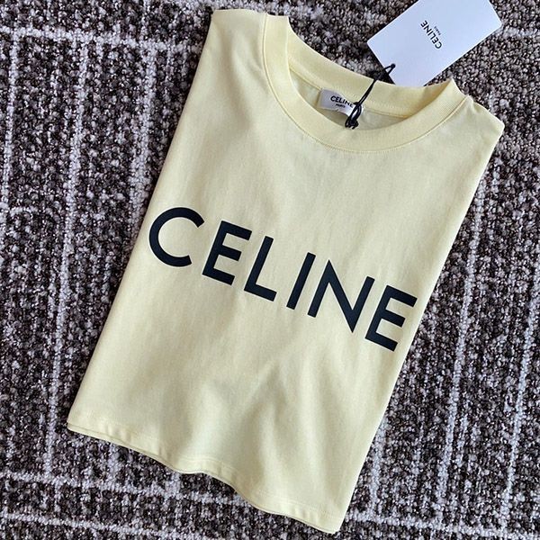 送料込セリーヌ クロップド Tシャツ コピー イエロー 2X761671Q_11LK人気