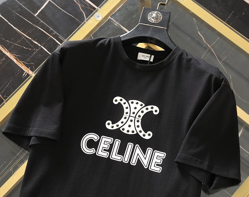新作☆【セリーヌ】TRIOMPHE クロップドTシャツ/コットン コピー 2X871501F高い品質