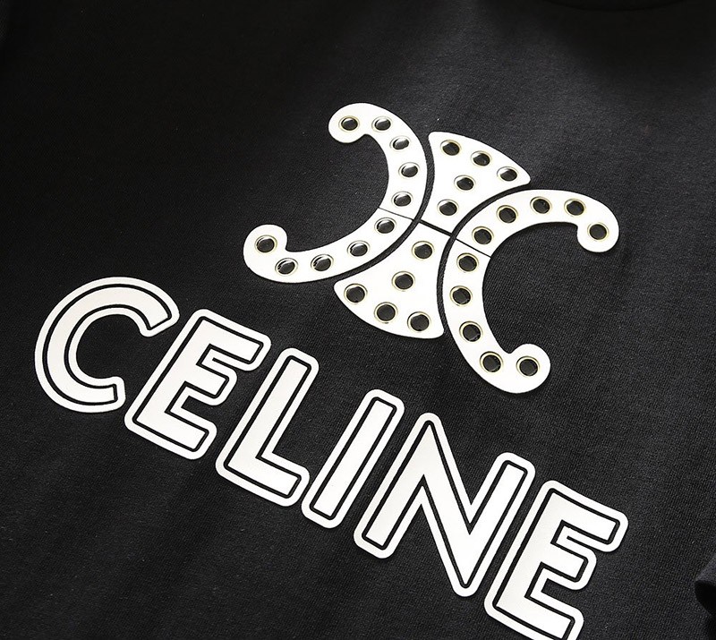新作☆【セリーヌ】TRIOMPHE クロップドTシャツ/コットン コピー 2X871501F人気