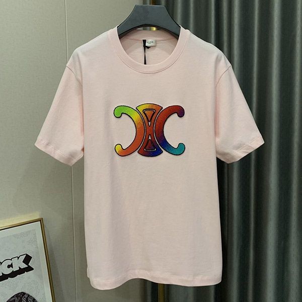 ☆超人気☆セリーヌ トリオンフ ロゴ オーバーサイズ Tシャツ ピンク Ceb55354高い品質