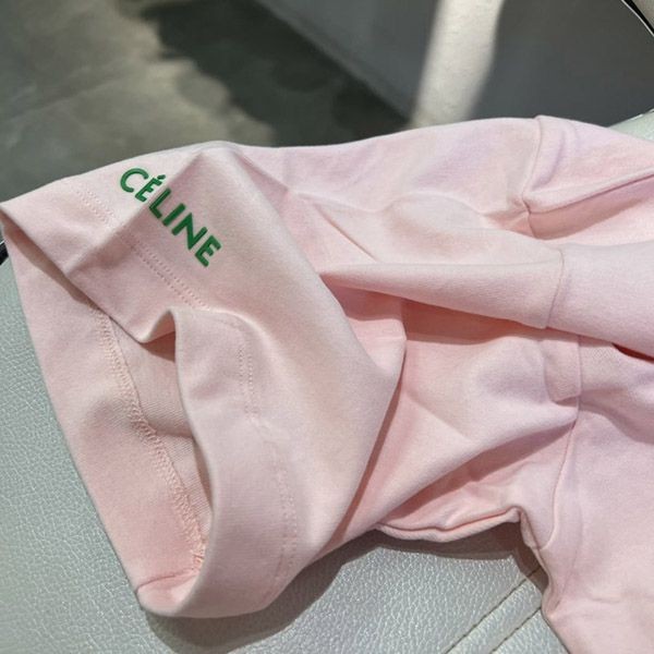 ☆超人気☆セリーヌ トリオンフ ロゴ オーバーサイズ Tシャツ ピンク Ceb55354N級品