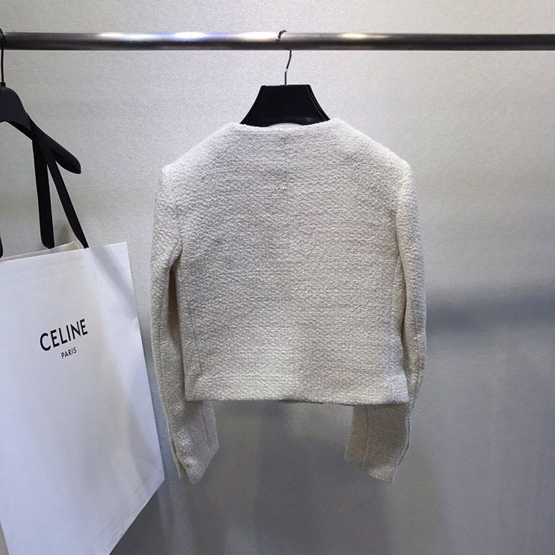 日本未入荷 21SS 新作 セリーヌ ハンタージャケットコピー ツイード ボタン Cec74247代引きを販売