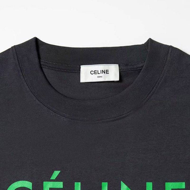 大人気!!新色セリーヌ パリ Tシャツ 偽物 コットン ブラック Cec78699激安送料無料