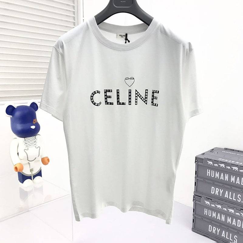 最安値挑戦セリーヌ アーティストプリント Tシャツ コピー / コットン ホワイト Cec87975
