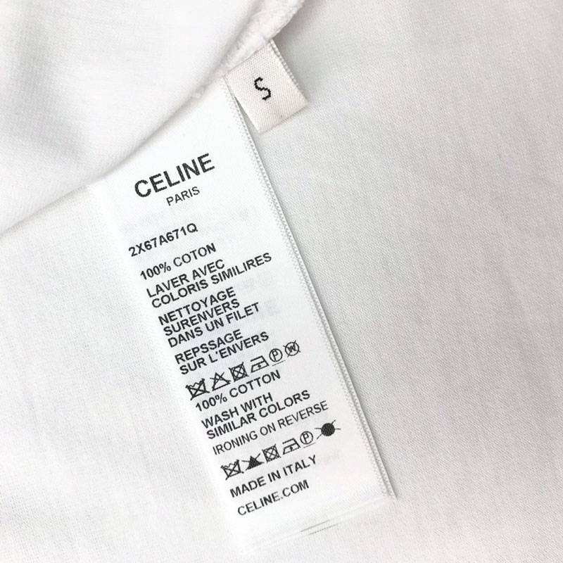 最安値挑戦セリーヌ アーティストプリント Tシャツ コピー / コットン ホワイト Cec87975最高級